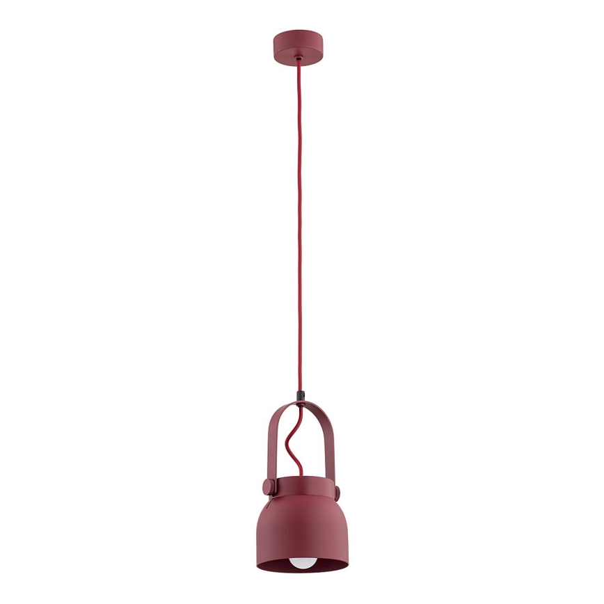 Argon 8292 - Lampadario a sospensione con filo LOGAN 1xE27/15W/230V diametro 14 cm rosso