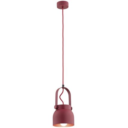 Argon 8292 - Lampadario a sospensione con filo LOGAN 1xE27/15W/230V diametro 14 cm rosso
