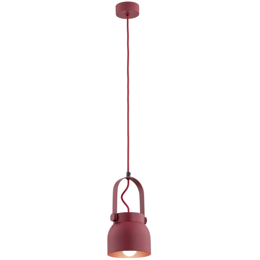 Argon 8292 - Lampadario a sospensione con filo LOGAN 1xE27/15W/230V diametro 14 cm rosso