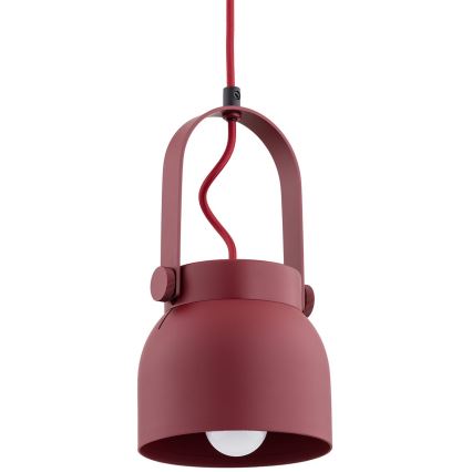 Argon 8292 - Lampadario a sospensione con filo LOGAN 1xE27/15W/230V diametro 14 cm rosso