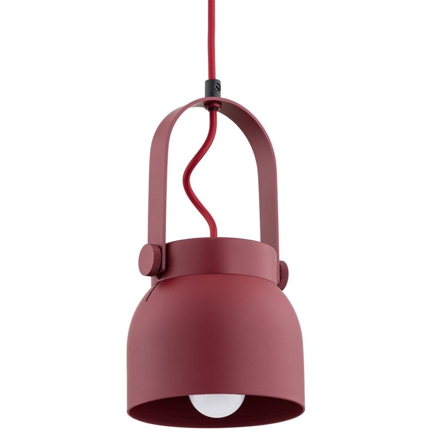 Argon 8292 - Lampadario a sospensione con filo LOGAN 1xE27/15W/230V diametro 14 cm rosso