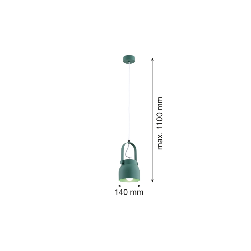 Argon 8293 - Lampadario a sospensione con filo LOGAN 1xE27/15W/230V diametro 14 cm verde
