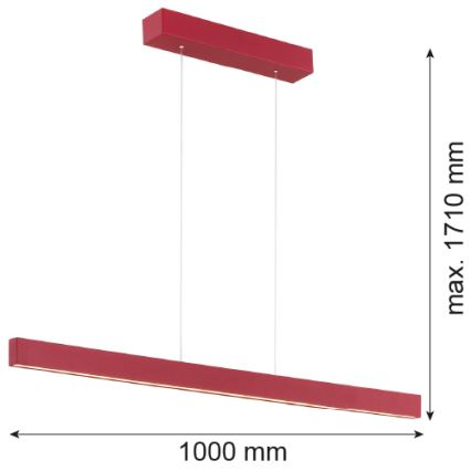 Argon 8304 - Lampadario LED a sospensione con filo BALANS LED/35W/230V 3000K rosso