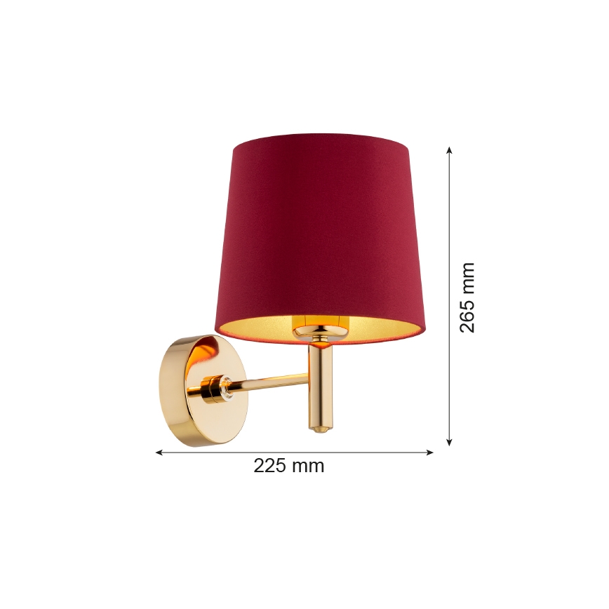 Argon 8311 - Wandlampe PONTE PLUS 1xE27/15W/230V rot