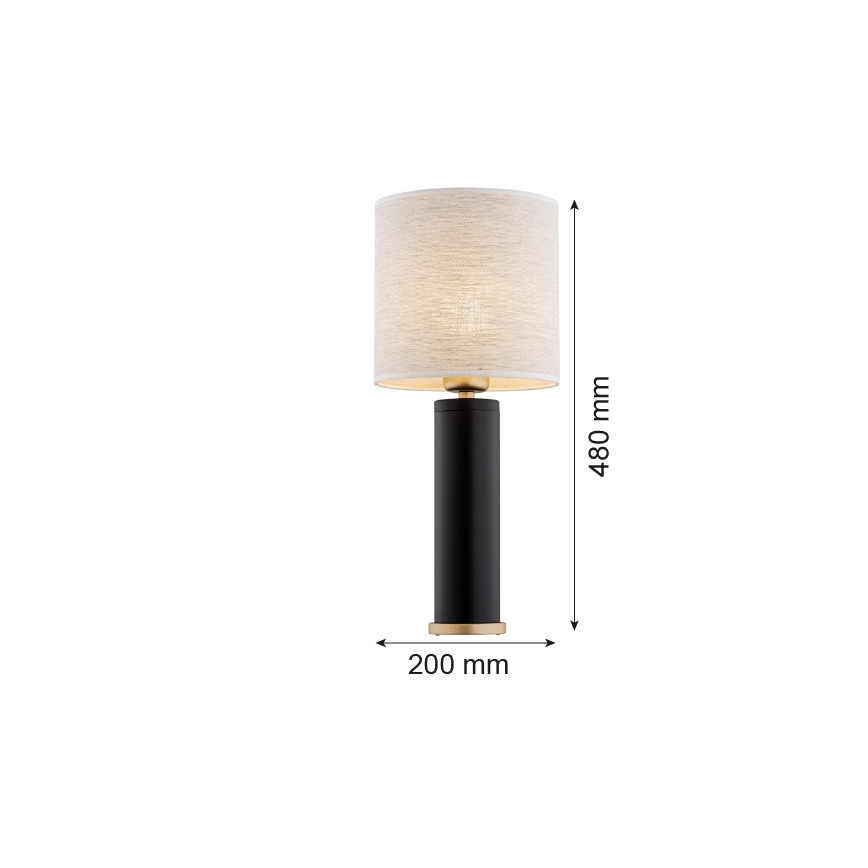 Argon 8316 - Lampe de table RIVA 1xE27/15W/230V 48 cm noir