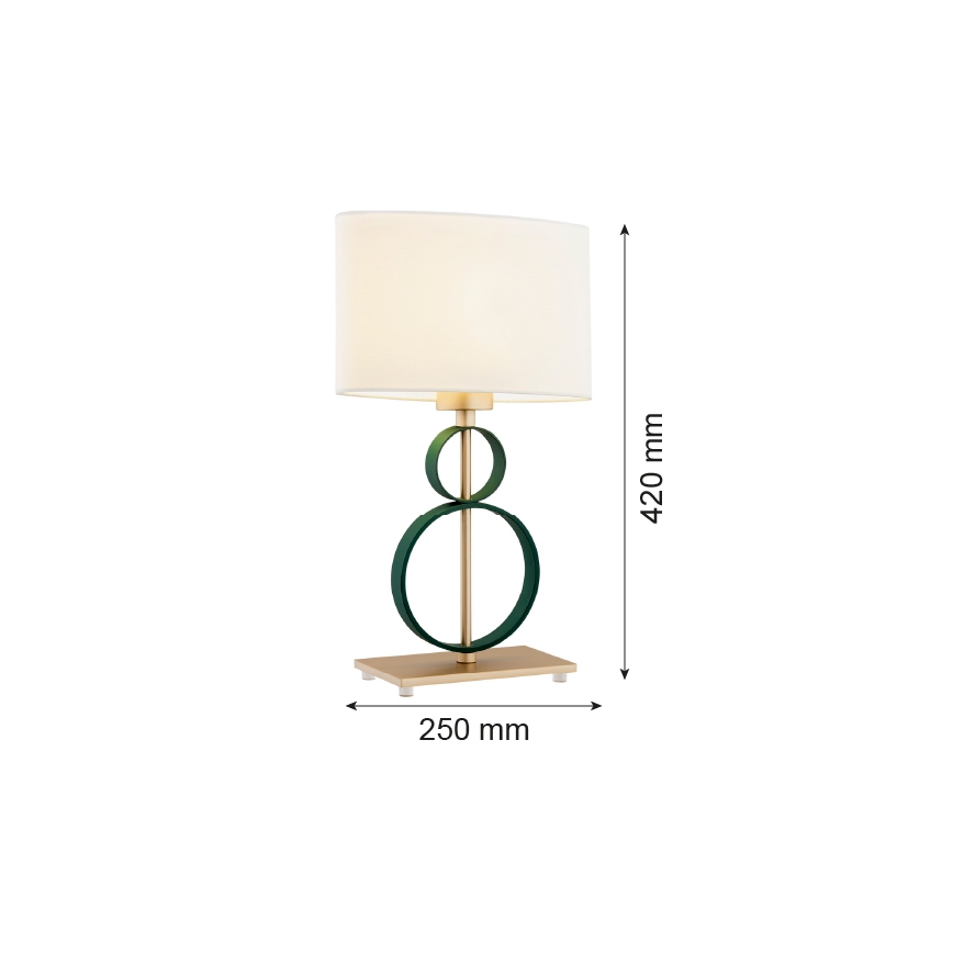 Argon 8317 - Lampe de table PERSEO 1xE27/15W/230V 42 cm crème/vert