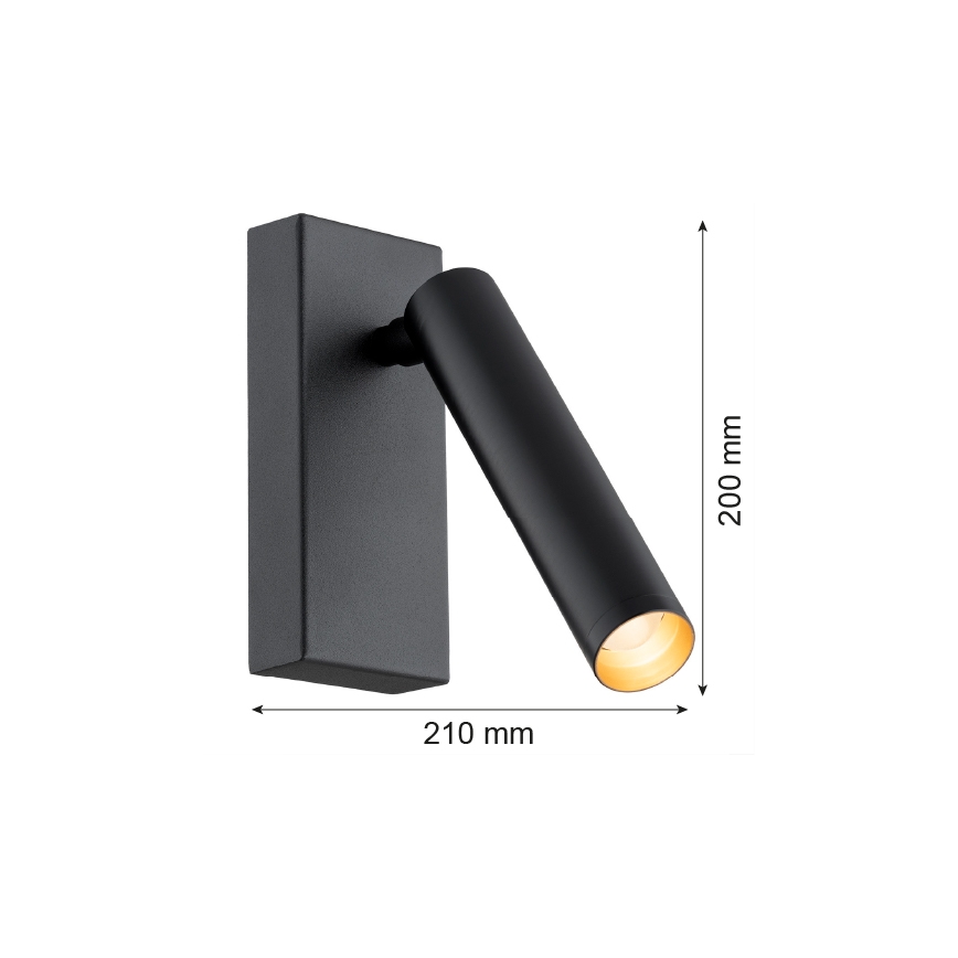 Argon 8328 - Luce Spot da parete a LED RIO LED/4,2W/230V 3000K nero
