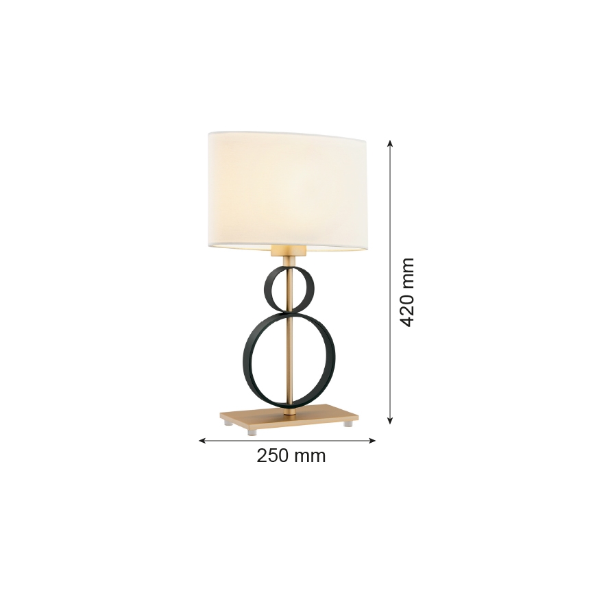 Argon 8373 - Lampada da tavolo PERSEO 1xE27/15W/230V 42 cm color crema/nero