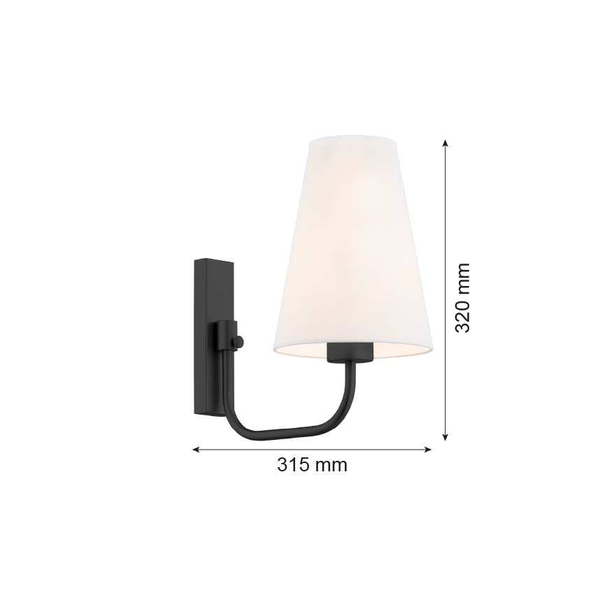 Argon 8376 - Applique murale SAFIANO 1xE27/15W/230V noir
