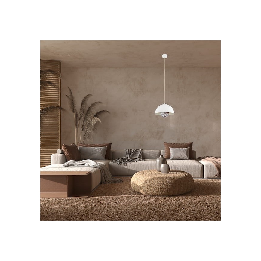 Argon 8443 - Lampadario a sospensione con filo PIAVA 1xE14/7W/230V alabastro bianco