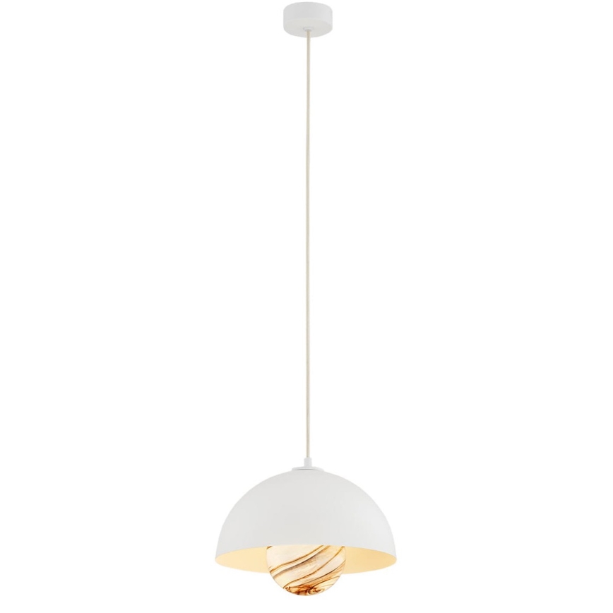 Argon 8443 - Lampadario a sospensione con filo PIAVA 1xE14/7W/230V alabastro bianco