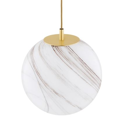 Argon 8448 - Lampadario a sospensione con filo ALMIROS 1xE27/15W/230V diametro 30 cm alabastro oro