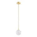 Argon 8450 - Lampadario a sospensione con filo ALMIROS 1xE14/7W/230V diametro 12 cm alabastro oro