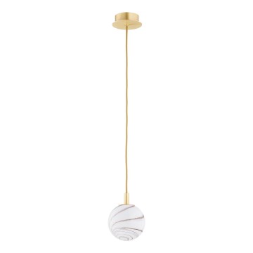 Argon 8450 - Lampadario a sospensione con filo ALMIROS 1xE14/7W/230V diametro 12 cm alabastro oro