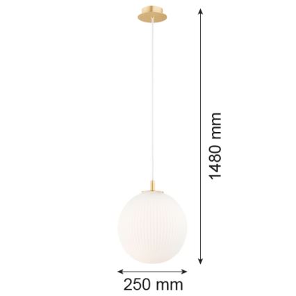 Argon 8507 - Lampadario a sospensione con filo PALOMA 1xE27/15W/230V diametro 25 cm oro/bianco