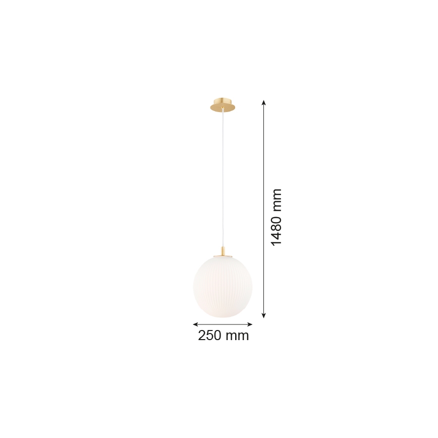 Argon 8507 - Lampadario a sospensione con filo PALOMA 1xE27/15W/230V diametro 25 cm oro/bianco
