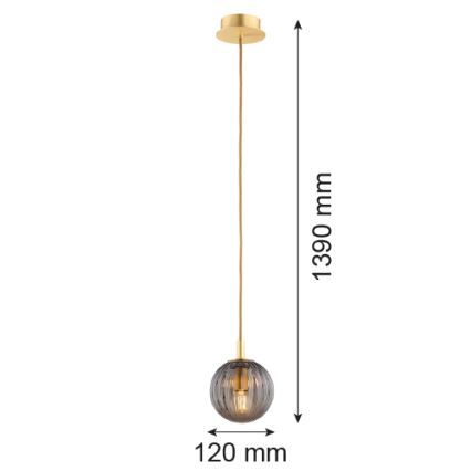 Argon 8512 - Lampadario a sospensione con filo PALOMA 1xE14/7W/230V diametro 12 cm oro/nero