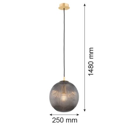 Argon 8513 - Lampadario a sospensione con filo PALOMA 1xE27/15W/230V diametro 25 cm oro/nero