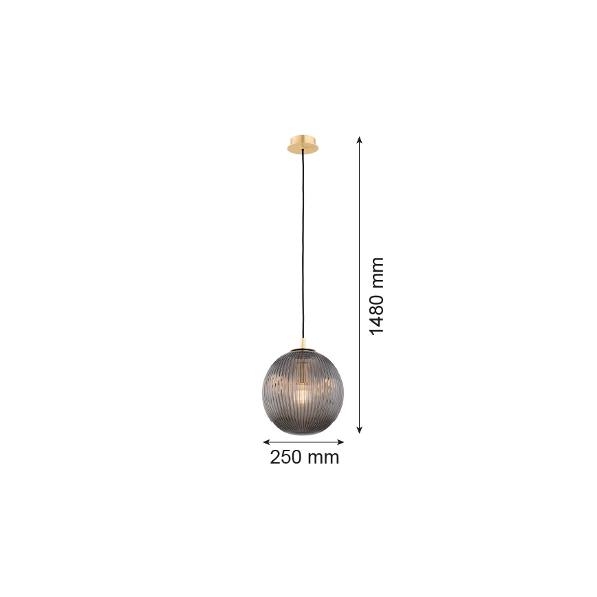 Argon 8513 - Lampadario a sospensione con filo PALOMA 1xE27/15W/230V diametro 25 cm oro/nero