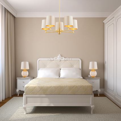 Argon 8535 - Lampada da tavolo HAMILTON 1xE27/15W/230V 54 cm color crema/beige