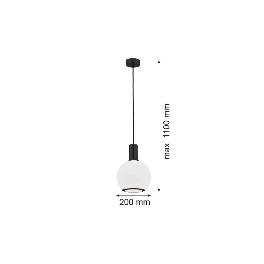 Argon 8564 - Suspension filaire SAGUNTO PLUS 1xE27/15W/230V d. 20 cm noir