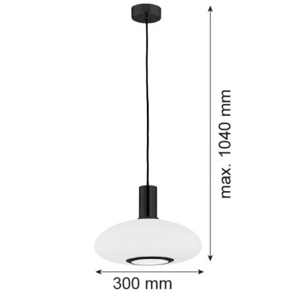Argon 8565 - Lampadario a sospensione con filo SAGUNTO PLUS 1xE27/15W/230V diametro 30 cm nero