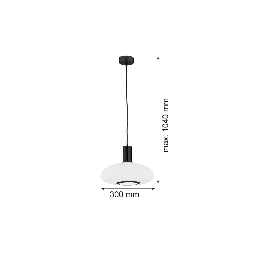 Argon 8565 - Lampadario a sospensione con filo SAGUNTO PLUS 1xE27/15W/230V diametro 30 cm nero