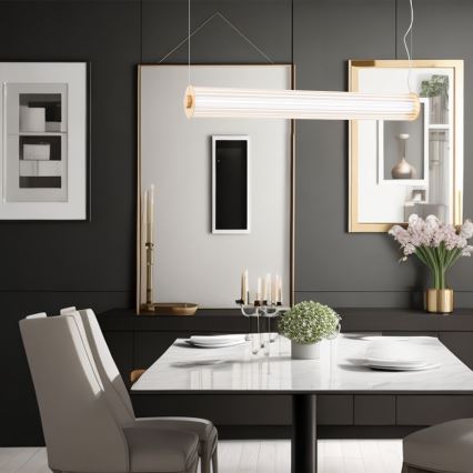 Argon 8624 - Lampadario LED a sospensione con filo HAMPTON LED/90W/230V 3000K 120 cm ottone