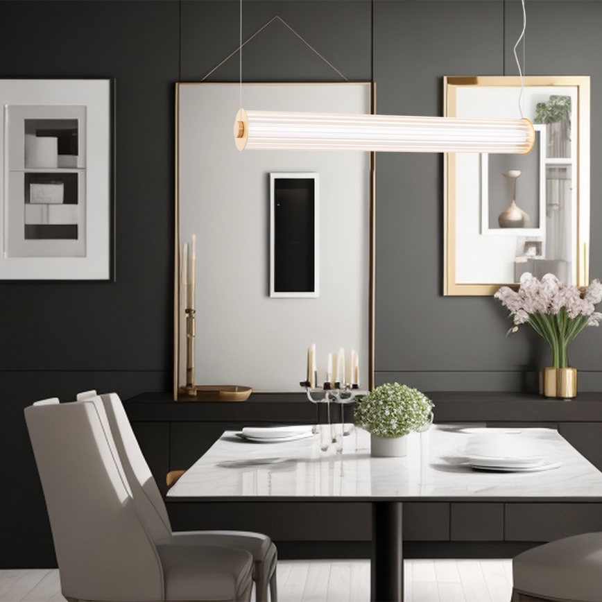 Argon 8624 - Lampadario LED a sospensione con filo HAMPTON LED/90W/230V 3000K 120 cm ottone