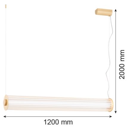 Argon 8624 - Lampadario LED a sospensione con filo HAMPTON LED/90W/230V 3000K 120 cm ottone