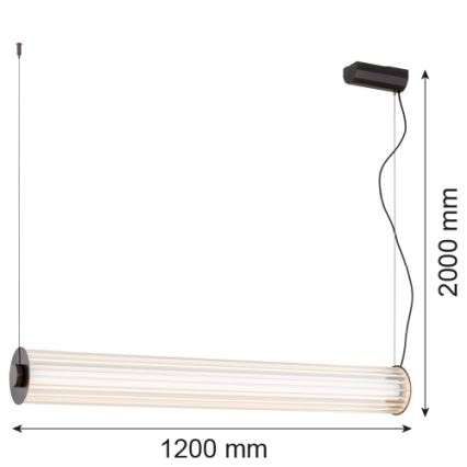 Argon 8625 - Lampadario LED a sospensione con filo HAMPTON LED/90W/230V 3000K 120 cm nero