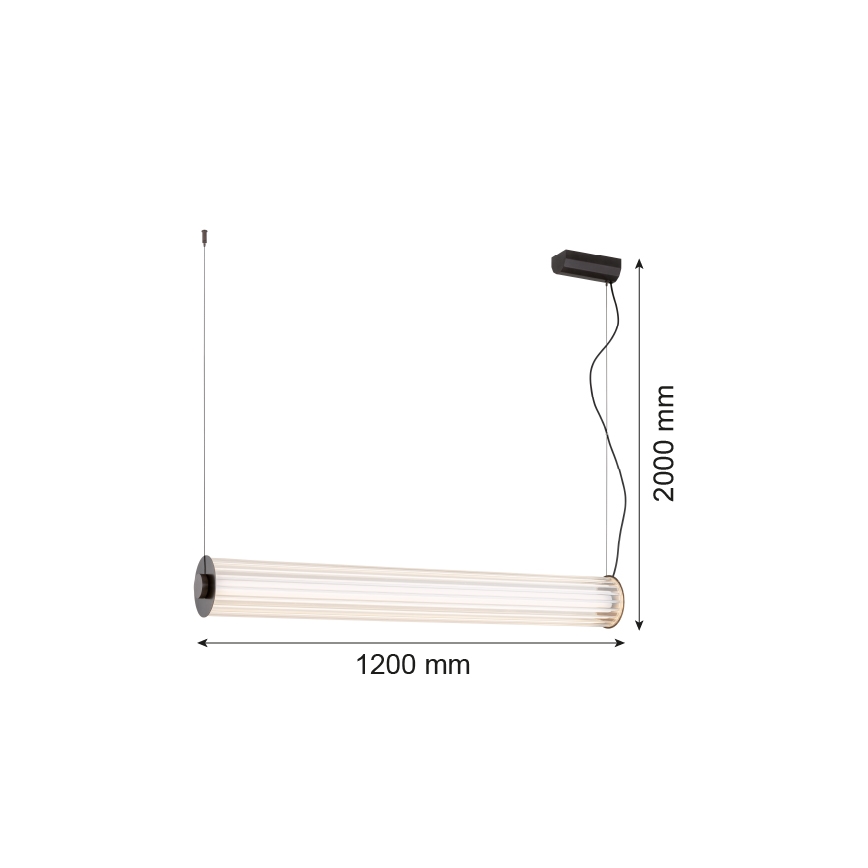 Argon 8625 - Lampadario LED a sospensione con filo HAMPTON LED/90W/230V 3000K 120 cm nero