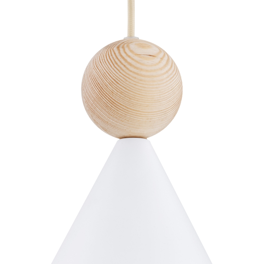 Argon 8629 - Lampadario a sospensione con filo KEGEL 1xE27/15W/230V bianco