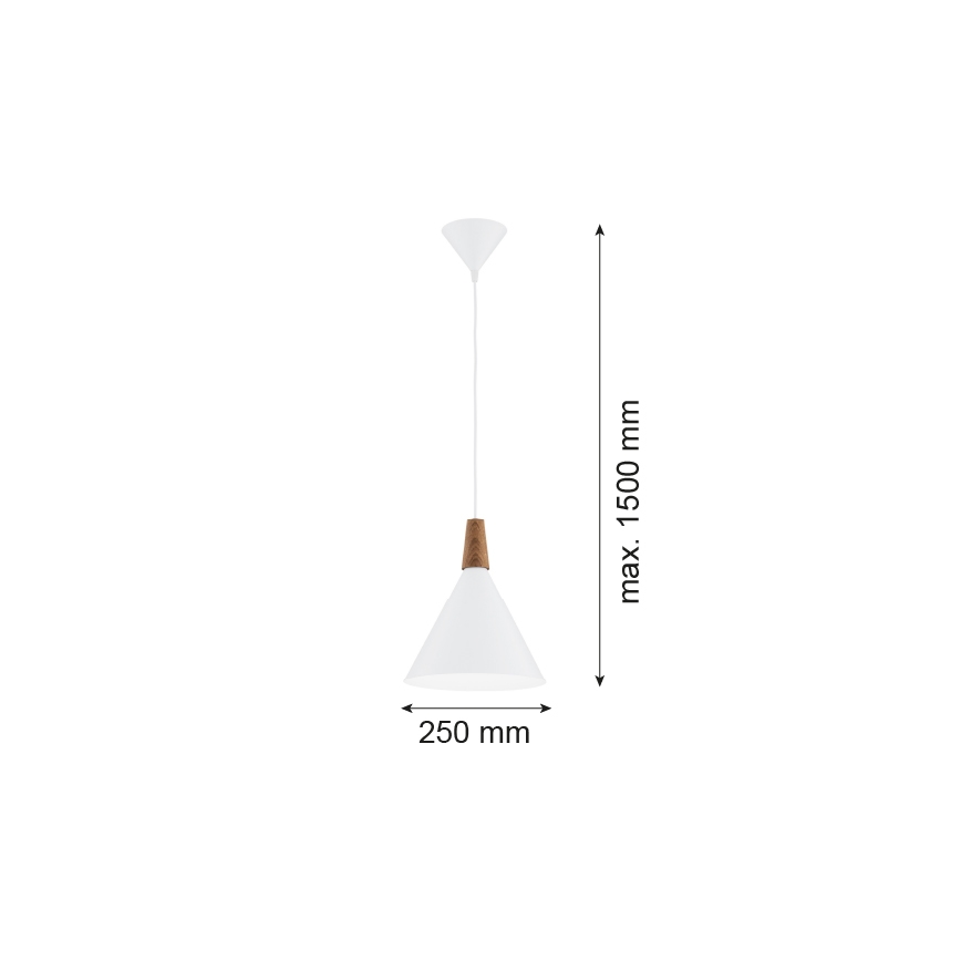 Argon 8630 - Lampadario a sospensione con filo KEGEL 1xE27/15W/230V bianco