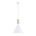 Argon 8632 - Lampadario a sospensione con filo KEGEL 1xE27/15W/230V bianco