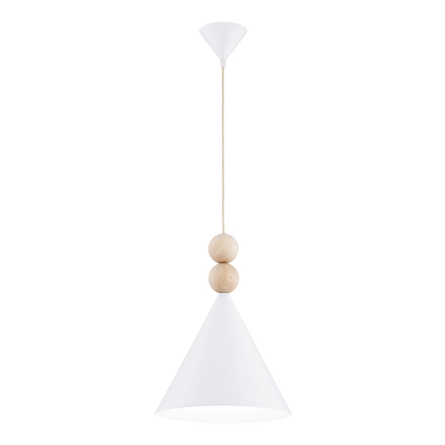 Argon 8632 - Lampadario a sospensione con filo KEGEL 1xE27/15W/230V bianco