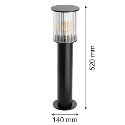 Argon 8749 - Lampada da esterno NORFOLK 1xE27/15W/230V IP44 52cm nero