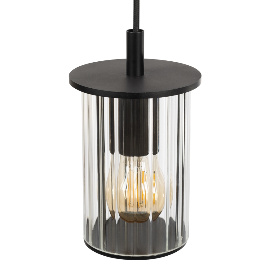 Argon 8751 - Lampadario da esterno a sospensione con filo NORFOLK 1xE27/15W/230V IP44 nero