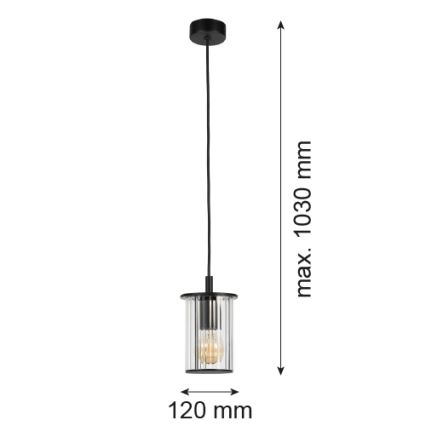 Argon 8751 - Lampadario da esterno a sospensione con filo NORFOLK 1xE27/15W/230V IP44 nero