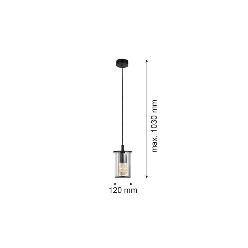 Argon 8751 - Lampadario da esterno a sospensione con filo NORFOLK 1xE27/15W/230V IP44 nero