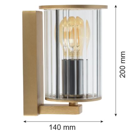 Argon 8752 - Applique da esterno NORFOLK 1xE27/15W/230V IP44 oro