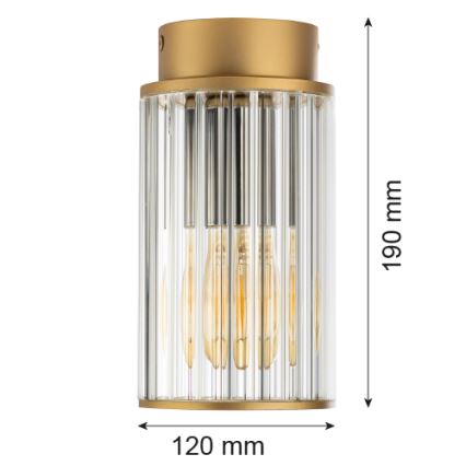 Argon 8774 - Plafoniera da esterno NORFOLK 1xE27/15W/230V IP44 oro