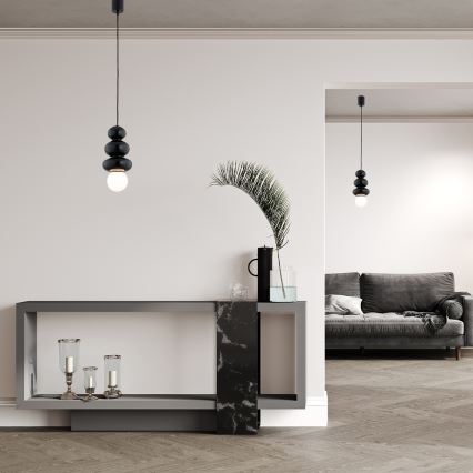 Argon 8788 - Lampadario da bagno su filo ORLANDO PLUS 1xG9/6W/230V IP44 nero
