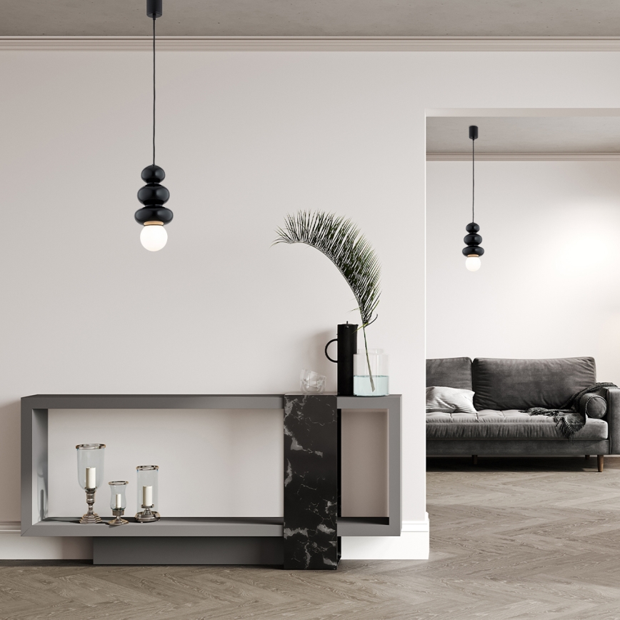 Argon 8788 - Lampadario da bagno su filo ORLANDO PLUS 1xG9/6W/230V IP44 nero