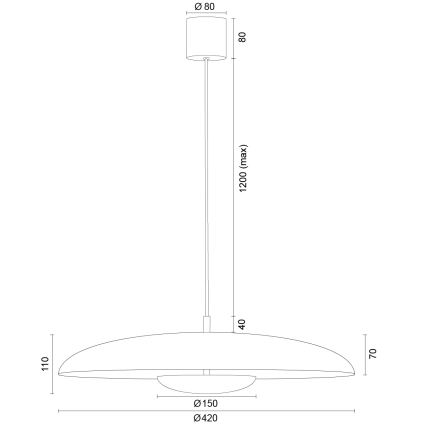 Argon 8867 - LED-Pendelleuchte an Kabel BOLTON LED/12,5W/230V 3000K weiß
