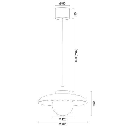 Argon 8947 - Suspension sur câble BOLL 1xG9/6W/230V blanche