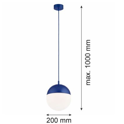 Argon 9000 - Außen-Pendelleuchte an Kabel LIV 1xE27/15W/230V IP44 blau