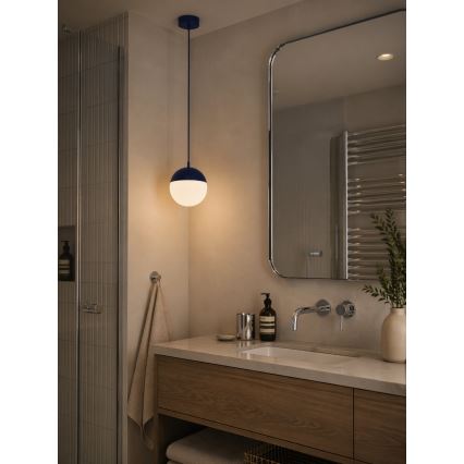 Argon 9000 - Lampada a sospensione da esterno su cavo LIV 1xE27/15W/230V IP44 blu