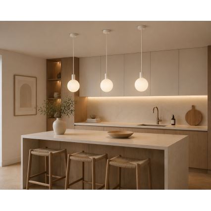 Argon 9004 - Lampada a sospensione per esterni con cavo ORE 1xG9/6W/230V bianca