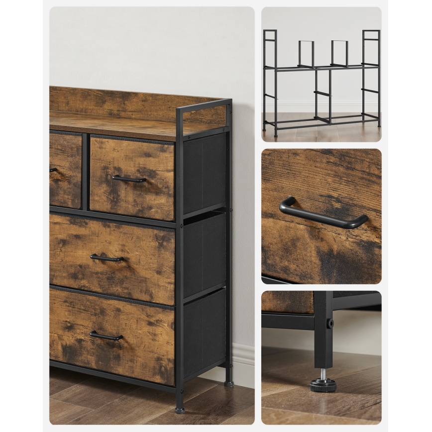Armadietto con cassetti KIRA marrone/nero